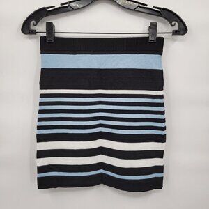 Lovers + Friends Women Black Stripe Pull On BodyCon Mini Skirt Size Xs